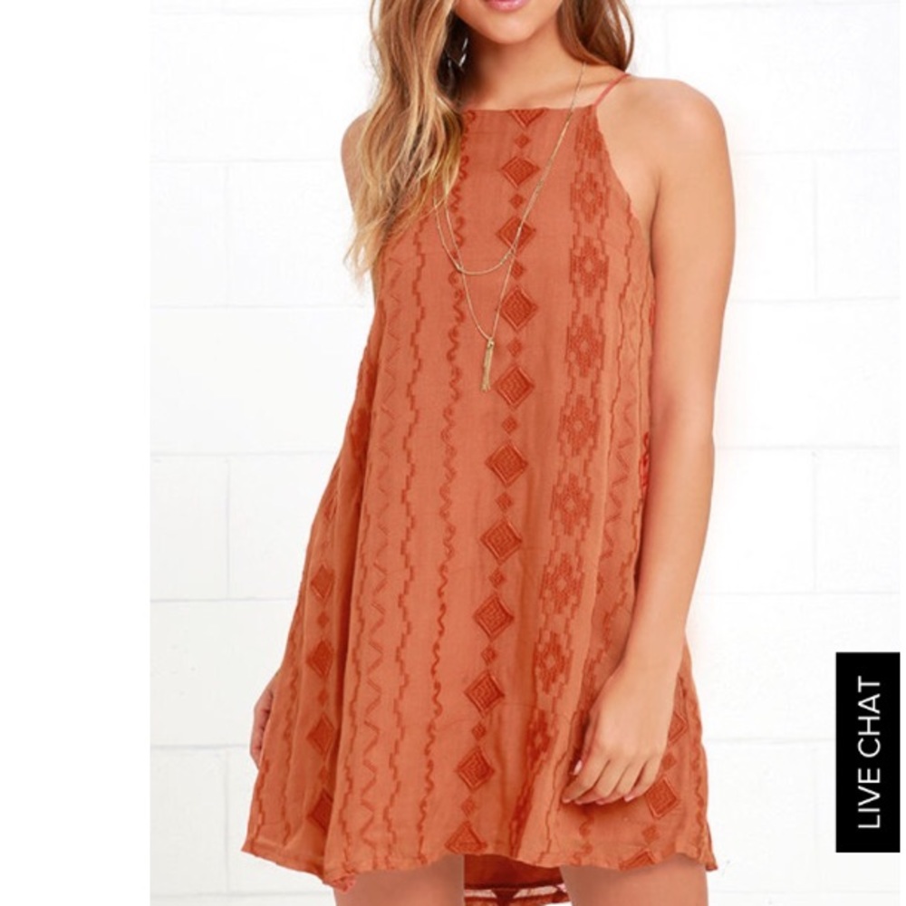 Orange Game day, textured dress